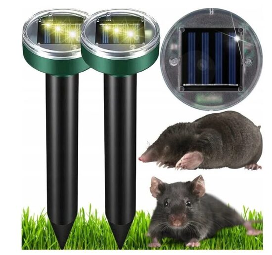 Kurmių ir graužikų atbaidymo priemonė su saulės elementu, 2 vnt